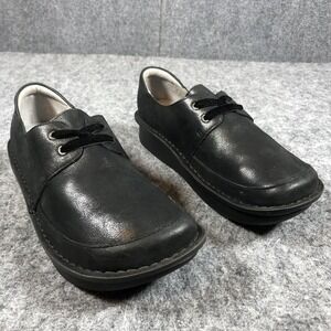 Alegria DAN-474 Oxford Shoes Womens 11.5-12 Black Leather Lace Up Comfort
